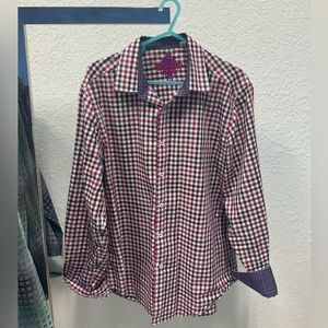 Robert Graham Plaid Button Up Long Sleeve Shirt, size L